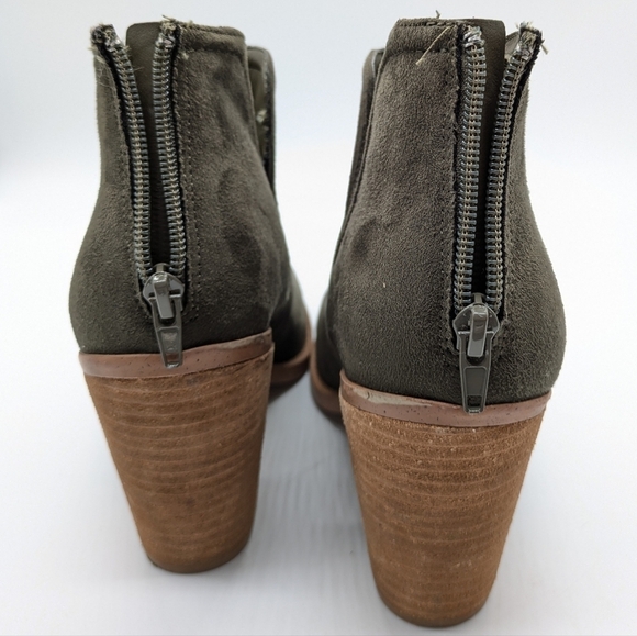 Joie Kayden moss green faux suede slip on wedge heel ankle boot 10 - Picture 9 of 13